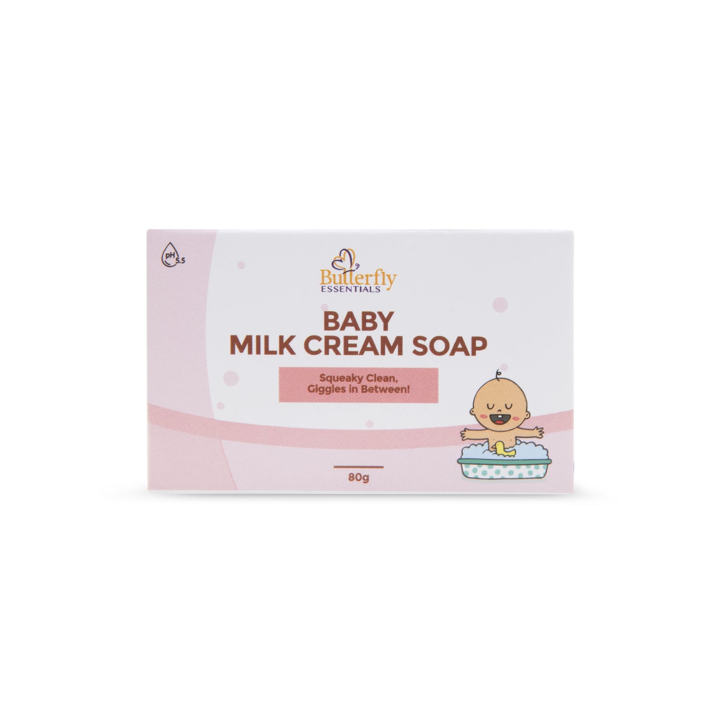 Box of Butterfly Baby Milk Cream Soap on a white background