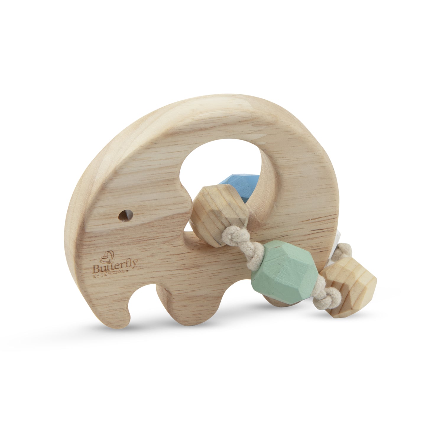 Elephant Shaped Rattle With Beads