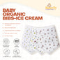 Baby organic bibs with ice cream design on a white background, featuring the Butterfly Essentials.